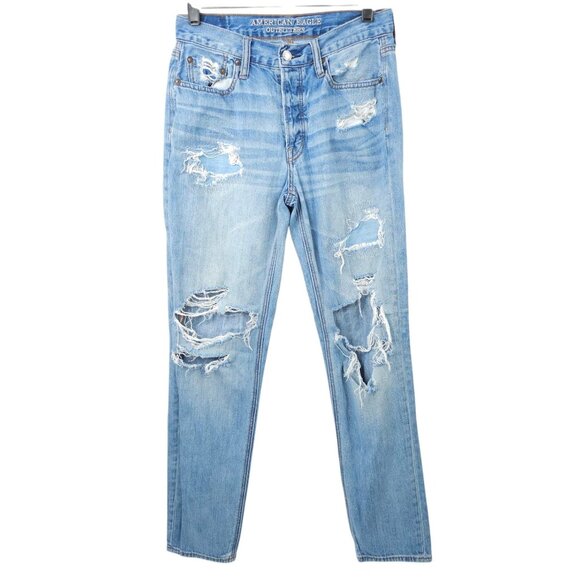 American Eagle Outfitters Distressed Vintage Hi Rise Womens 4 L Holes Destroyed - Picture 1 of 15